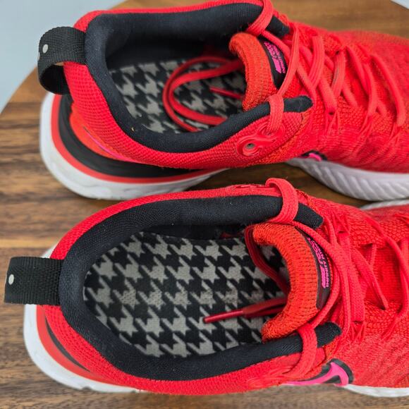 Nike Free RN Flyknit 2 Shoes Women's 7.5 Red Low Top Athletic Running Sneakers - Picture 6 of 8